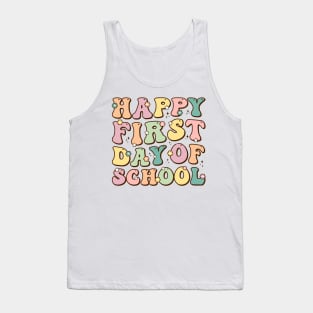 Happy First Day Of School Retro Vintage Tank Top